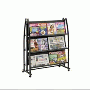 Edimeta Présentoir Black-Line® 2000 double-faces avec 6 tablettes inclinées - noir métal 206601 Edimeta Présentoir Black-Line® 2000 double-faces avec 6 tablettes inclinées - noir métal 206601