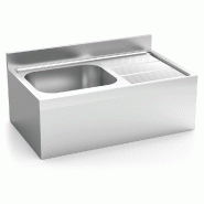 Evier suspendu avec tablier une cuve, égouttoir à droite 1300x700x300 mm. - FRI055614