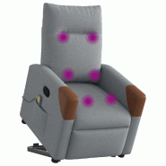 Fauteuil de massage inclinable Gris clair Tissu Modèle Jermelia - 8721158643841