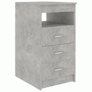 Helloshop26 - Armoire à tiroirs compacte 40 x 50 x 76 cm avec étagère supérieure moderne en bois d'ingénierie gris béton 02_0047699 - gris Bois