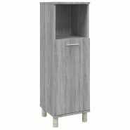 Helloshop26 - Armoire de salle de bain autoportante rangement spacieux 30 x 30 x 95 cm en bois d'ingénierie gris 02_0048211 - gris Bois massif 300023