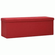 Helloshop26 - Banc banquette de rangement pliable 110 x 38 x 38 cm rouge bordeaux faux lin 02_0010896 - 3000599047766 Helloshop26 - Banc banquette de rangement pliable 110 x 38 x 38 cm rouge bordeaux faux lin 02_0010896 - 3000599047766