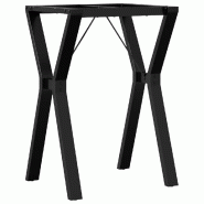 Helloshop26 - Pieds de table à manger cadre en Y 50 x 40 x 73 cm stables et robustes style industriel en acier noir 02_0047255 - noir acier 300023468