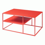 Helloshop26 - Table basse console d'appoint salon rectangulaire 45 x 90 x 60 cm rouge 03_0010861 - 3000225448486