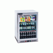 Réfrigérateur bar en inox avec 1 porte battante en verre, 110 litres, +2°/+12°C 595x500x910 mm - VIRTUS - 0615402621687