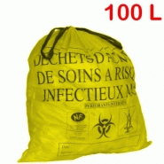 Sac poubelle à déchets infectieux - 100 litres - Flexitène renforcé NF X30-501 - Marque Rolléco Sac poubelle à déchets infectieux - 100 litres - Flexitène renforcé NF X30-501 - Marque Rolléco