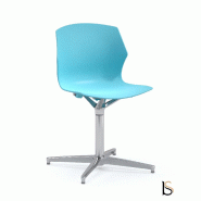 Siège giratoire Frill avec piétement chrome - Bleu clair_1