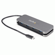 StarTech.Com HB30CM4AB - USB 3.2 Gen 1 (3.1 Gen 1) Type-C - USB 3.2 Gen 1 (3.1 Gen 1) Type-A - 5000 Mbit/s - Noir - Gris - Plastique - 0,28 m - 650308
