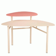 Table de service 2 niveaux rose pastel L68xP44xH45,5cm