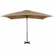VidaXL Parasol de jardin en porte-à-faux et poteau en aluminium taupe Modèle Boréal Stella Élite - beige 44619