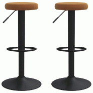 VidaXL Tabourets De Bar Lot De 2 Marron Velours - 333141