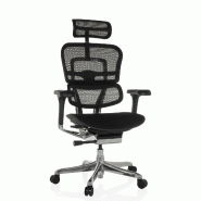 Chaise de bureau / fauteuil de direction ERGOHUMAN GEN2 assise tissu / dossier maille noir hjh OFFICE - noir polyester 652305