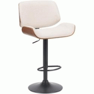 CLP Tabouret de bar Beverley Tissu Noyer / Crème - beige textile 326447 CLP Tabouret de bar Beverley Tissu Noyer / Crème - beige textile 326447
