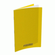 CONQUERANT Lot de 10 Cahier Classique PP piqué 24x32, 96p./48 feuilles 90g/m², quadrillé 5x5, coloris jaune - 3020120108698