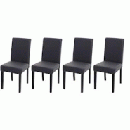 Décoshop26 - Lot de 4 chaises de salle à manger synthétique gris mat pieds foncés CDS04559 - gris 3001100369605 Décoshop26 - Lot de 4 chaises de salle à manger synthétique gris mat pieds foncés CDS04559 - gris 3001100369605