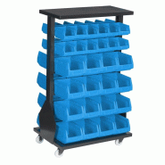 Etagère de rayonnage double - Bleu / 24x1L + 32x4L