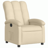 Fauteuil inclinable Crème Tissu Modèle Lermonel - 371736