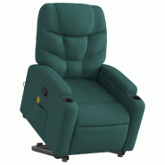 Fauteuil inclinable de massage Vert foncé Tissu Modèle Lervoriax - 8721012171022