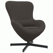 Fauteuil œuf Gris foncé 63 x 73 x 90 cm tissu Modèle Selvarion - 42002771