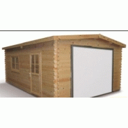 Garage simple bois dallas / 19.91 m² / toit double pente / porte basculante / 3.98 x 5.6 m