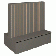 Gondole double face Vertigo T03 avec tiroir MDF nat et anthracite 125x74x125cm