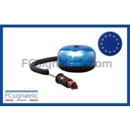 Gyrophare à LED CRYSTAL bleu embase magnétique prise allume cigare classe 1 rotatif SIRENA 36400