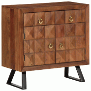 Helloshop26 - Armoire à tiroirs vintage pratique 70 x 35 x 70 cm grand espace de rangement ambiance rétro en bois acacia 02_0047282 - métal 3000234
