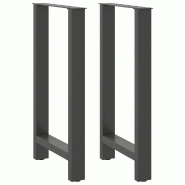 Helloshop26 - Lot de 2 pieds de table de bar robuste design moderne 50 x 90-91 cm en acier anthracite 02_0057570 - acier 3000240113253