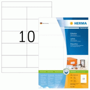 HERMA 1000 étiquettes blanches Premium, format 105 x 50,8 mm (100 feuilles A4 / cdt) - 4281