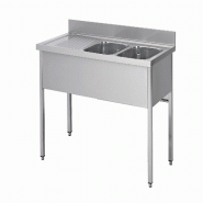 ITALCONCEPT L2G Plonge Inox 304 Demontable, 2 Bacs 850mm x 1500mm x 700 mm - 3616350023483