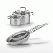 Lot 2 Poêles 28/24 cm & 2 Faitouts 20/16 cm Elo Relief Solution - gris 3176239959246