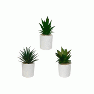 Lot de 3 plantes artificielles pots cylindriques Alba
