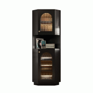 Merax colonne d'angle LED 166.5 cm, niche ouverte et étagères réglables, noir - noir N656P350897B