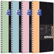Oxford Lot de 5 Nomadbook Etudiants Pastel rel. Intégrale A4+, 160p./80 feuilles 90g/m², quadrillé 5x5, coloris assortis (4) - 3020120222332