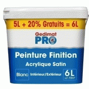 Peinture de finition gedimat pro acrylique mat 5l+20% gratuit