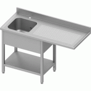 Plonge inox 1 bac à gauche avec passage lave-vaisselle 1400x700x900... - P934907140S