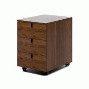 Caisson mobile 3 tiroirs en bois - finition noyer naturel ou chêne foncé - assorti aux bureaux de direction Lithos Caisson mobile 3 tiroirs en bois - finition noyer naturel ou chêne foncé - assorti aux bureaux de direction Lithos