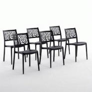 RATTATAN Set 6 Chaises en polypropylène avec fibre de verre empilables pour extérieur et jardin, bar et restaurant, cuisine design moderne - FLORA - RATTATAN Set 6 Chaises en polypropylène avec fibre de verre empilables pour extérieur et jardin, bar et restaurant, cuisine design moderne - FLORA -