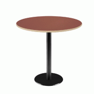RestooTab - Table Rome Ø80cm rosso jaipur fenix chants couleur bois - rouge Bois manufacturé TB-ROM-R80M-ROSS.J-BOI