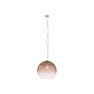 Suspension en verre soufflé série 10S48526, abat-jour brun transparent et chrome poli, douille E27, diamètre 45 cm, hauteur 191 cm - Perenz - marro Suspension en verre soufflé série 10S48526, abat-jour brun transparent et chrome poli, douille E27, diamètre 45 cm, hauteur 191 cm - Perenz - marro