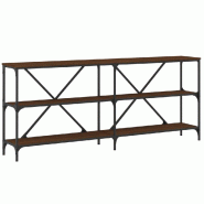 Table console chêne marron 180x30x75 bois d'ingénierie et fer Modèle Orion Métal - 832857