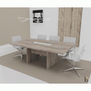 Table de réunion rectangulaire TAK - Mobel Linea. - Oui, 200, Chêne grisé_0