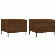 VidaXL Tables basses 2 pcs chêne marron 50x50x40 cm bois d'ingénierie Modèle Flex Loft - 829427