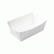 Barquette Carton NOVABOX PACK CHR Blanche Rigide 350g - 120x70x45mm - 270g/m² - Format  pour Vente à Emporter Snacking - Ingraissable - blanc en car