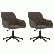 Chaises pivotantes à manger lot de 2 Gris foncé Velours Modèle Nova Urbain - 3103378