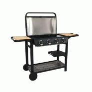 COOK'IN GARDEN Barbecue à Gaz Sur Pieds 4 Feux 10kw AM084T - noir 3326880018155