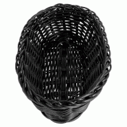 Corbeille effet osier 23x9x8cm noir polypropylène - par 12