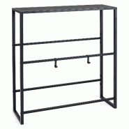 COSTWAY Étagère métallique autoportante à 3 niveaux pour 6 caisses de boissons, avec plateau, 2 crochets et angle réglable - noir métal FM32328NW COSTWAY Étagère métallique autoportante à 3 niveaux pour 6 caisses de boissons, avec plateau, 2 crochets et angle réglable - noir métal FM32328NW
