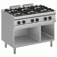 Diamond - Fourneau gaz 6 feux vifs, sur armoire ouverte - réf. WR-G6BA-A2 - gris AKS-WR-G6BA-A2