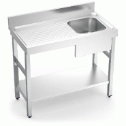 FRICOSMOS Évier à encastrer avec étagère.1C,EI 1000x550x850 mm. Dimensions de la cuve 340x340x200 mm. - inox 052004OST
